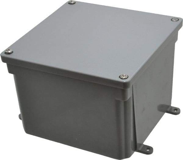 Thomas & Betts - Thermoplastic Junction Box Enclosure Screw Flat Cover - NEMA 4, 4X, 6" Wide x 6" High x 4" Deep, Corrosion Resistant - Exact Industrial Supply