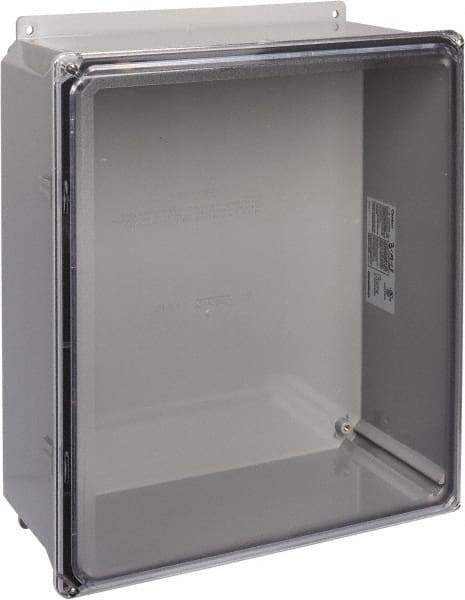 Thomas & Betts - Polycarbonate Standard Enclosure Screw Flat Cover - NEMA 1, 2, 3, 4, 12, 3S, 3SX, 3X, 4X, 14" Wide x 16" High x 6" Deep, Impact Resistant - Exact Industrial Supply