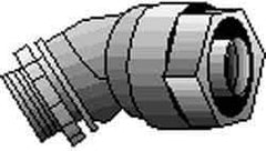 Thomas & Betts - 4" Trade, Malleable Iron Threaded Angled Liquidtight Conduit Connector - Noninsulated - Exact Industrial Supply