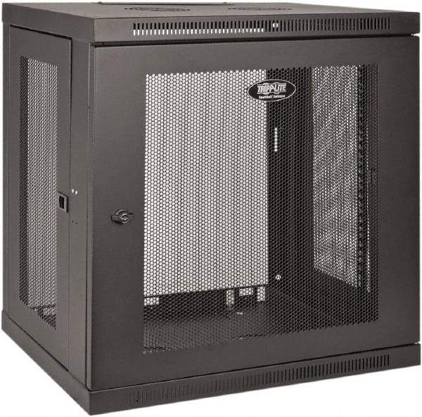 Tripp-Lite - 23-1/2" Overall Width x 12" Rack Height x 17-1/2" Overall Depth Data Cable Enclosure - 200 Lb Capacity, Black - Exact Industrial Supply