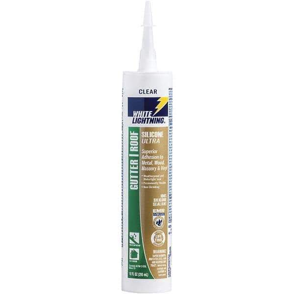 White Lightning - 10 oz Tube White Silicone Sealant - -80 to 450°F Operating Temp, 30 min Tack Free Dry Time, 24 to 48 hr Full Cure Time - Exact Industrial Supply