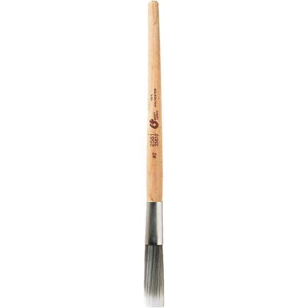 Bestt-Liebco - 1/2" Angled Nylon/Polyester Sash Brush - Wood Sash Handle - Exact Industrial Supply
