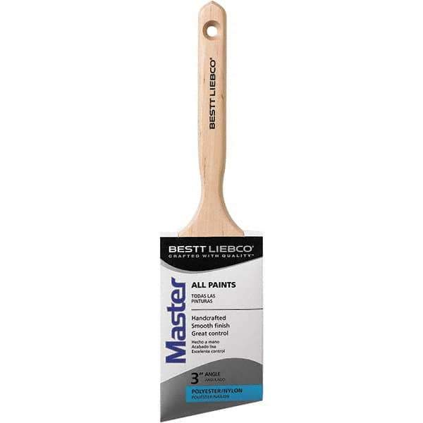 Bestt-Liebco - 3" Flat Nylon/Polyester Trim Brush - Wood Beavertail Handle - Exact Industrial Supply