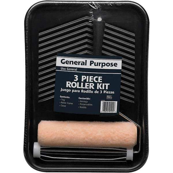 Bestt-Liebco - 3/8" Nap, Mini Roller Kit - 9" Wide, Includes Paint Tray, Roller Cover & Frame - Exact Industrial Supply