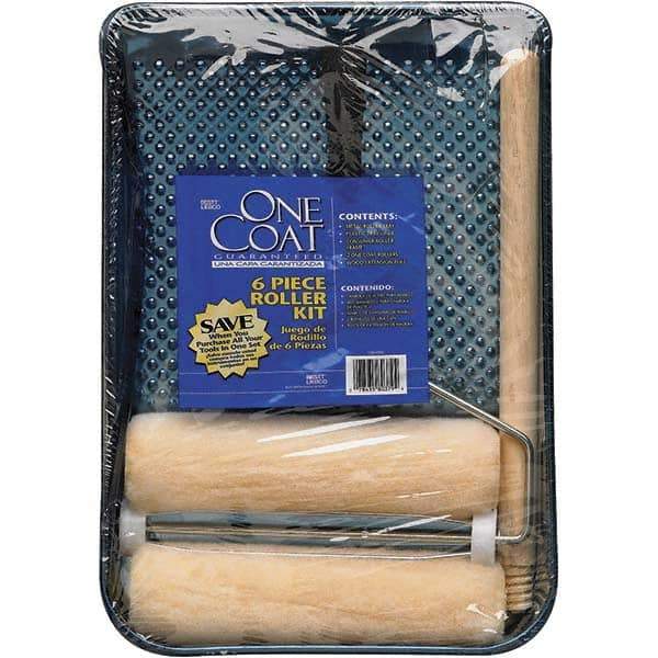 Bestt-Liebco - 12" Long, 3/8" Nap, Mini Roller Kit - 9" Wide, Metal Frame, Includes Paint Tray, Roller Cover & Frame - Exact Industrial Supply