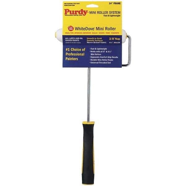 Purdy - 3/8" Nap, Mini Roller Kit - 4" Wide, Includes Roller Cover & Frame - Exact Industrial Supply