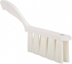 Vikan - 3.9" Bristle Length, Polyester Cleaning & Finishing Brush - 3" Long x 6-1/2" Wide Head, 13" OAL, Easy Grip Handle, White, Polypropylene Block - Exact Industrial Supply