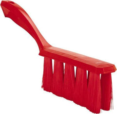 Vikan - 3.9" Bristle Length, Polyester Cleaning & Finishing Brush - 3" Long x 1-1/2" Wide Head, 13" OAL, Easy Grip Handle, Red, Polypropylene Block - Exact Industrial Supply