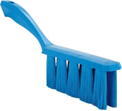 Vikan - 3.9" Bristle Length, Polyester Cleaning & Finishing Brush - 3" Long x 1-1/2" Wide Head, 13" OAL, Easy Grip Handle, Blue, Polypropylene Block - Exact Industrial Supply