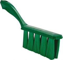 Vikan - 3.9" Bristle Length, Polyester Cleaning & Finishing Brush - 3" Long x 1-1/2" Wide Head, 13" OAL, Easy Grip Handle, Green, Polypropylene Block - Exact Industrial Supply