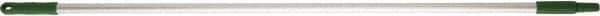Vikan - 52 x 1" Aluminum Squeegee Handle - European Threaded Connection, Green - Exact Industrial Supply
