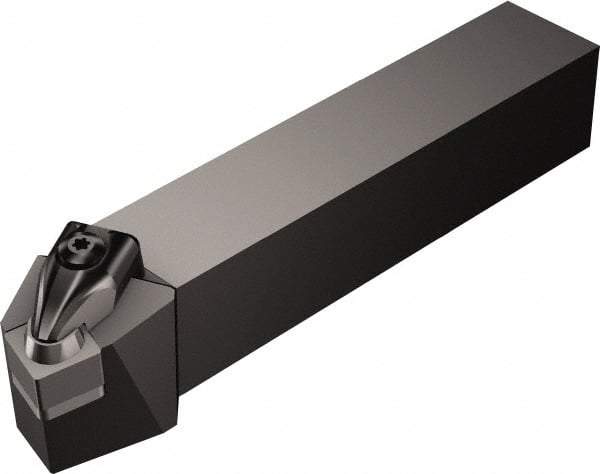 Sandvik Coromant - CSRNR/L, Right Hand Cut, 15° Lead Angle, 25mm Shank Height x 25mm Shank Width, Negative Rake Indexable Turning Toolholder - 150mm OAL, SNGN 09 03 08, SNG 322 Insert Compatibility, Series T-Max - Exact Industrial Supply