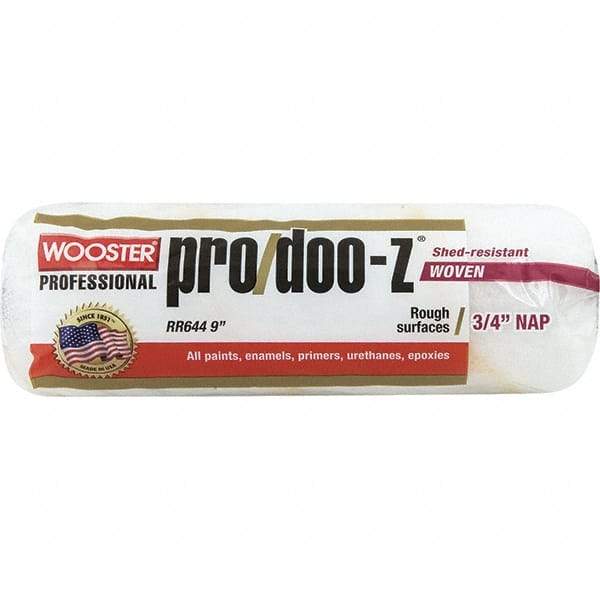 Wooster Brush - 3/4" Nap, 9" Wide Paint General Purpose Roller Cover - Smooth Texture, Fabric - Exact Industrial Supply