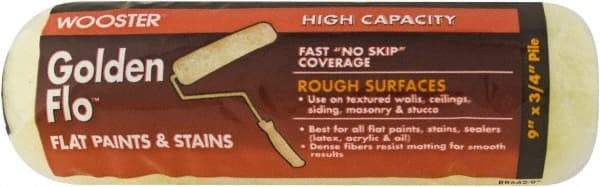 Wooster Brush - 3/4" Nap, 9" Wide Paint General Purpose Roller Cover - Rough Texture, Fabric - Exact Industrial Supply