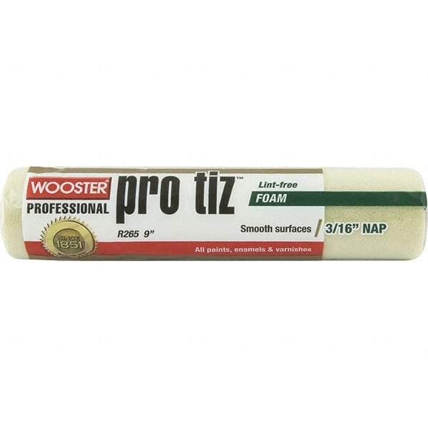 Wooster Brush - 3/16" Nap, 9" Wide Paint General Purpose Roller Cover - Very Smooth Texture - Exact Industrial Supply