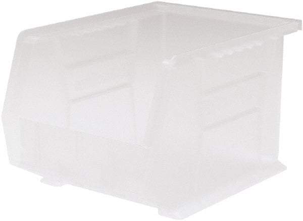 Akro-Mils - 50 Lb. Load Capacity, 10-3/4" Deep, Clear Polymer Hopper Stacking Bin - 7" High x 8-1/4" Wide x 10-3/4" Long - Exact Industrial Supply