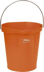 Vikan - 3 Gal, Polypropylene Round Orange Single Pail with Pour Spout - Handle Included - Exact Industrial Supply