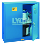 Acid Storage Cabinet - #5540 - 43 x 18 x 44" - 30 Gallon - w/one shelf, two poly trays, 2-door manual close - Blue Only - Exact Industrial Supply
