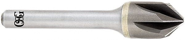 OSG - 1/4" Head Diam, 1/4" Shank Diam, Multi Flute 60° Solid Carbide Countersink - Exact Industrial Supply