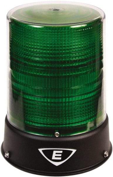 Edwards Signaling - 24 VAC/VDC, 4X NEMA Rated, LED, Green, Flashing, Steady Light - 65 Flashes per min, 3/4 Inch Pipe, 6-1/2 Inch Diameter, 8 Inch High, IP66 Ingress Rating, Pipe Mount - Exact Industrial Supply
