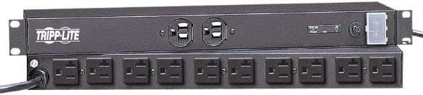 Tripp-Lite - 12 Outlets, 120 VAC15 Amps, 10' Cord, Power Outlet Strip - Floor, Keyhole Mount, 5-15 NEMA Configuration, 4" Strip - Exact Industrial Supply