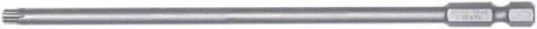 Wiha - T9 Torx Bit - 1/4" Hex Drive, 6" OAL - Exact Industrial Supply