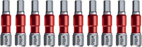 Wiha - 5mm Hex Bit - 1/4" Hex Drive, 1-9/64" OAL - Exact Industrial Supply