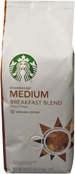 Starbucks - Coffee, Breakfast Blend, Ground, 1 Lb Bag - Exact Industrial Supply