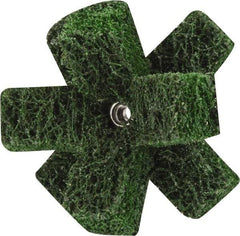 Standard Abrasives - 2" Diam Medium Density Cross Buff - 2 Plys, 8-32 Thread, Coarse Grade, 12,000 Max RPM - Exact Industrial Supply