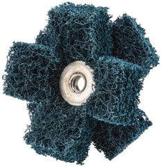 Standard Abrasives - 2 Inch Diameter Medium Density Cross Buff - 2 Plys, 1/4-20 Thread, Medium Grade, 12,000 Max RPM - Exact Industrial Supply