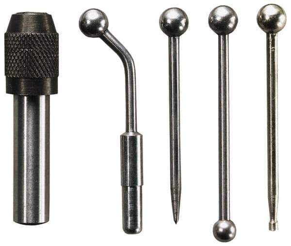 General - Single End, Center Finder Set Mechanical - Includes 4 Attachments, Case, Holder, 4 Pieces - Exact Industrial Supply