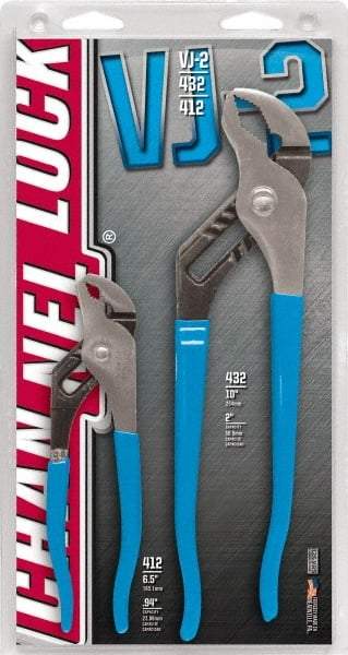 Channellock - 2 Piece Tongue & Groove Plier Set - Comes in Display Card - Exact Industrial Supply