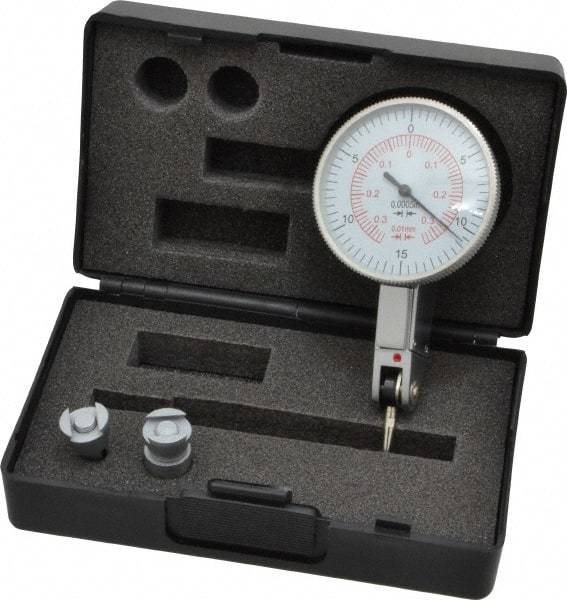 Value Collection - 0.03 Inch Range, 0.0005 Inch Dial Graduation, Horizontal Dial Test Indicator - White Dial, 0-15-0; 0-35-0 Dial Reading - Exact Industrial Supply