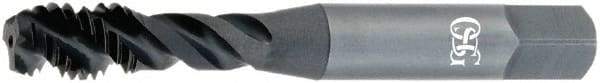 OSG - M3.5x0.60 Metric Coarse 3 Flute 6H Modified Bottoming Spiral Flute Tap - Vanadium High Speed Steel, Bright Finish, 2" OAL, Right Hand Flute, Right Hand Thread, D4 - Exact Industrial Supply