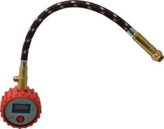 Value Collection - 0 to 100 psi Digital Tire Pressure Gauge - CR2032 Lithium Battery, 9' Hose Length, 0.5 psi Resolution - Exact Industrial Supply