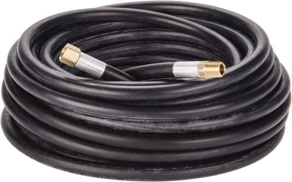 Alliance Hose & Rubber - 1/4" ID x 9/16" OD 50' Long Multipurpose Air Hose - MNPT x FNPT(Swivel) Ends, 300 Working psi, -40 to 190°F, 1/4" Fitting, Black - Exact Industrial Supply