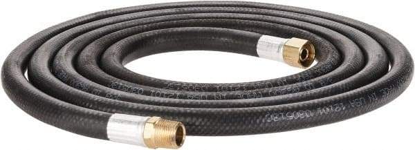 Alliance Hose & Rubber - 3/8" ID x 23/32" OD 10' Long Multipurpose Air Hose - MNPT x FNPT(Swivel) Ends, 300 Working psi, -40 to 190°F, 3/8" Fitting, Black - Exact Industrial Supply