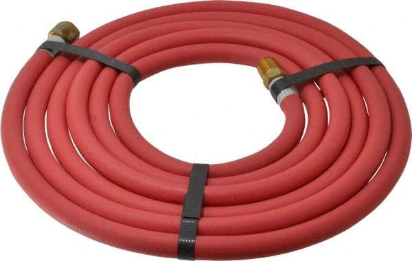 Alliance Hose & Rubber - 1/4" ID x 1/2" OD 10' Long Multipurpose Air Hose - MNPT x FNPT(Swivel) Ends, 200 Working psi, -40 to 190°F, 1/4" Fitting, Red - Exact Industrial Supply