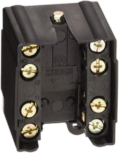 Telemecanique Sensors - 2NO/2NC, 10 Amp, Electrical Switch Contact Block - 600 VAC, For Use with ZCKJ2 - Exact Industrial Supply