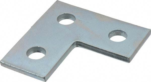 Cooper B-Line - Zinc Plated Carbon Steel Flat Corner Strut Fitting - 1/2" Bolt, 3 Holes, Used with Cooper B Line Channel & Strut (All Sizes Except B62 & B72) - Exact Industrial Supply