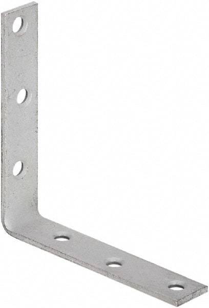 National Mfg. - 5" Long x 1" Wide, Galvanized Steel, Corner Brace - Galvanized - Exact Industrial Supply
