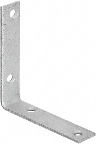 National Mfg. - 4" Long x 7/8" Wide, Galvanized Steel, Corner Brace - Galvanized - Exact Industrial Supply