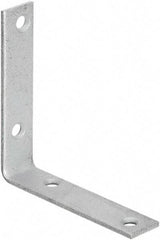 National Mfg. - 4" Long x 7/8" Wide, Galvanized Steel, Corner Brace - Galvanized - Exact Industrial Supply