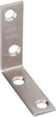 National Mfg. - 2" Long x 5/8" Wide, Stainless Steel, Corner Brace - Stainless Steel Coated - Exact Industrial Supply