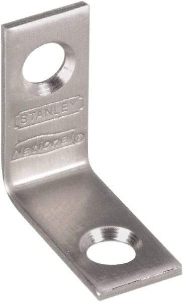 National Mfg. - 1" Long x 1/2" Wide, Stainless Steel, Corner Brace - Stainless Steel Coated - Exact Industrial Supply