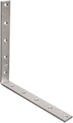 National Mfg. - 10" Long x 1-1/4" Wide, Steel, Corner Brace - Zinc Plated - Exact Industrial Supply