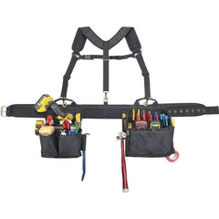 CLC - 28 Pocket Black Ballistic Polyester Combo Tool Bag System - 28" Wide x 6" Deep x 26" High - Exact Industrial Supply