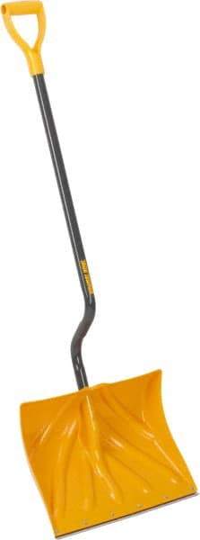 True Temper - 18 Inch Wide Blade x 13-3/4 Inch High Blade Snow Shovel - 36 Inch Long Metal Shaft Handle with Poly D-Grip - Exact Industrial Supply