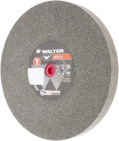 WALTER Surface Technologies - 60 Grit Aluminum Oxide Bench & Pedestal Grinding Wheel - 10" Diam x 1" Hole x 1" Thick, 2500 Max RPM, Fine Grade, Vitrified Bond - Exact Industrial Supply