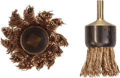 Ampco - 1" Brush Diam, Knotted, End Brush - 1/4" Diam Shank, 20,000 Max RPM - Exact Industrial Supply